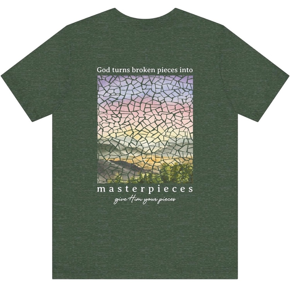 Amazon Medium Green God Turns Broken Pieces into Masterpieces Graphic T Shirt